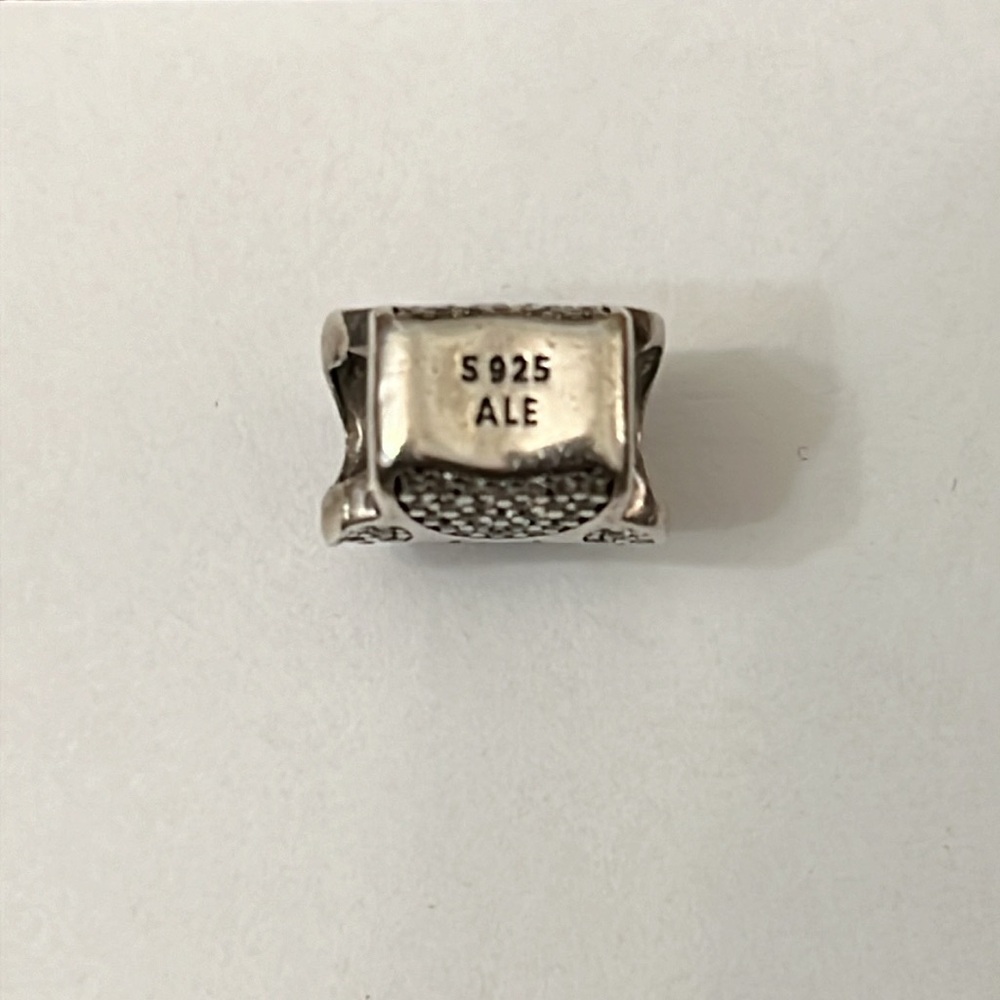 Sterling Silver Pandora Sparkling Pet Paw Print Charm w Zirconia Stones - Picture 3 of 3